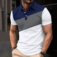 thumbnail image 1 of ylioge S-4X Big & Tall Golf Tees for Men Plus Size Short Sleeve T Shirts Button Collared Pullover Slim Color-Block Casual Breathable Athletic Tops Clearance, 1 of 5