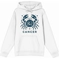 thumbnail image 4 of Cancer Zodiac Sign Adult White Long Sleeve Hoodie-Small, 4 of 6