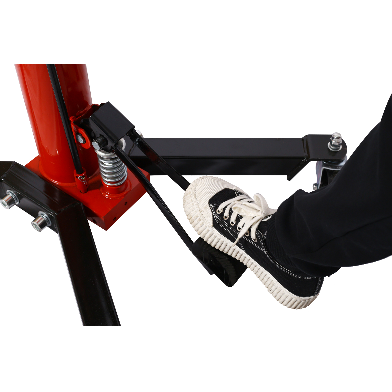 1660 LBS 2-Stage Hydraulic Transmission Jack – 360° Swivel Wheels, 34-70" Lift – Ssnpower718, Red