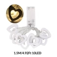 thumbnail image 5 of 1pc 1.5M 10LED White Wooden Heart LED Decorative String Lights Battery Box Power Supply Love Decorative String Lights For Valentine's Day Mother's Day Wedding Proposal Atmosphere Decoration, 5 of 7