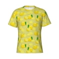 thumbnail image 3 of Naloa Bright Lemons Men's T-Shirt Sport T-shirt Men's Basic Tee Casual Men's Shirt, Round Neck, Short Sleeves - Small, 3 of 5