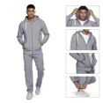 thumbnail image 4 of Men's Hooded Tracksuit 53 Piece Casual Full Zip Jogging Sweatsuit Sets(H.Grey,2XL), 4 of 5