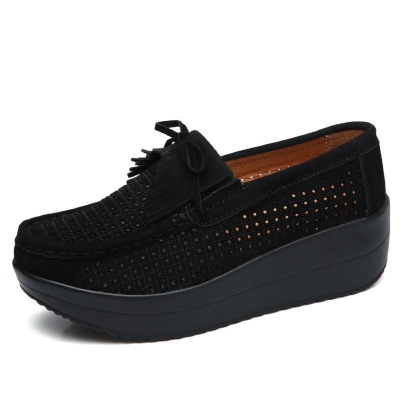 CVLIFE Womens Black Platform Loafers Ladies Flats Creepers Punk Goth Shoes Sizes US 5.58