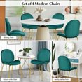 thumbnail image 6 of Gymax 4PCS Velvet Dining Chair Accent Leisure Chair Armless Side Chair Green, 6 of 10