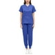 thumbnail image 1 of Conjunto de uniforme médico para mujer, cuello en V, bolsillos, top y pantalones, ropa de trabajo, ropa de trabajo de enfermera XL, 1 of 5