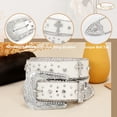 thumbnail image 4 of Rhinestone Studded Belt for Men Women, Western Leather Belt for Cowgirl Cowboy Vintage Bling Belt for Pants Dress, 4 of 7