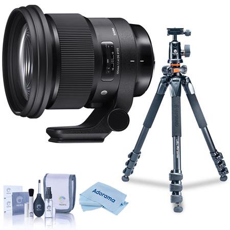 UPC: 0192223159228 | 105mm f/1.4 DG ART HSM Lens for Sony E  Black  Bundle with Vanguard Alta Pro 264AT Tripod and TBH-100 Head  Cleaning Kit  Cleaning Cloth
