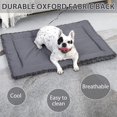 thumbnail image 3 of Alfombra de cama para perros Exsnugy, lavable, reversible, 90 x 55 cm, color gris, 3 of 6