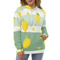 thumbnail image 4 of Lemons Striped Background Men's Women Vintage 3D Hooded Sweatshirt - All-Season Loose Fit Streetwear, 4 of 6