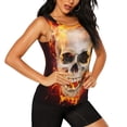 thumbnail image 2 of Vsdgher Satanic Skull Print Tank Top Sports Vest Bra for Women Sports ,Performance Stretchy Quick Dry Sports Workout Running Top Vest with Removable Pads, 2 of 8