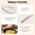 thumbnail image 5 of ZOURIH 1 PC Silicone Cooking Spoons for Nonstick Cookware - Wooden Handle Serving Spoon, BPA-Free Matte Silicone - Great for Mixing, Scraping, and Stirring (White), 5 of 9