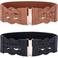 thumbnail image 1 of XINQIHANG Women Elastic Stretchy Retro Wide Waist Cinch Belt, 1 of 7