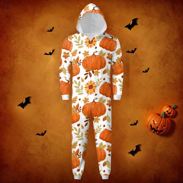 Halloween Pajamas Long Sleeved Zippered Family Matching Jumpsuit Romper Family Halloween Costumes Family Pajamas Matching Pjs