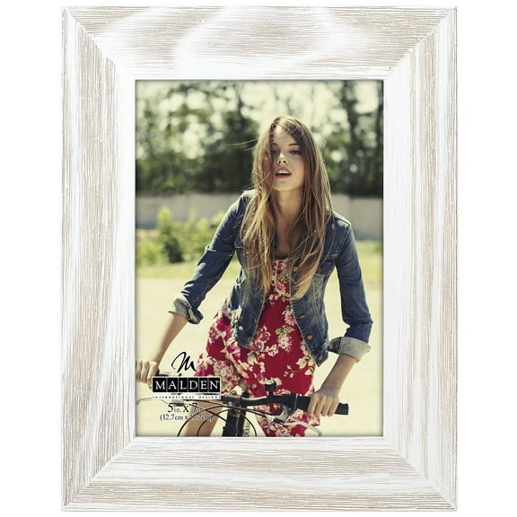 WHITE-WASH WIDE LINEAR Wood 5x7 frame - 5x7