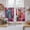 Red, variant on Abstract Blue Tier Curtains 24 Inch Length, Painting Buildings Geometric Modern Cafe Short Curtains for Bathroom Over Sink, Small Kitchen Curtain Light Filtering Tiered Drapes 2 Panels 27.5"Wx24"L