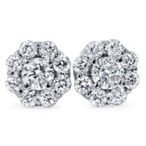 Pompeii 1 1/2ct Halo Fire Diamond Studs 14K White Gold (G/H,I1)