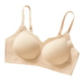 thumbnail image 3 of Asxite Women Solid Wireless Push Up Breathable Full Cup Everyday Bra Khaki M, 3 of 5