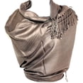 thumbnail image 2 of Silver Fever Nepal Solid Two Ply Warm Soft Pashmina Scarf Shawl Wrap, 2 of 7
