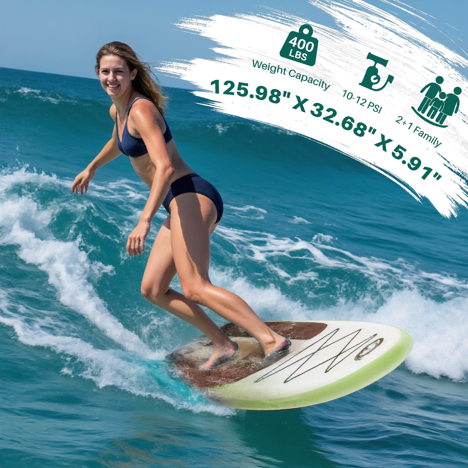 10'5" Inflatable Stand Up Paddle Board, Commercial Grade PVC ISUP with Non-Slip Deck, Complete SUP Accessories: Paddle, Pump, Leash & Backpack, All-Skill Level Water Sports Board, Brown