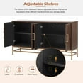 thumbnail image 4 of TUANLUO Espresso 4-Doors Accent Cabinet with Gold Metal Legs, Entryway Cabinet with Adjustable Shelves, Modern Storage Cabinet, Wood Accent Cabinet Furniture for Living Room Entryway Dining Room, 4 of 10