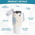 thumbnail image 4 of SKYSONIC 40oz Tumbler with Handle and Straw-Double Wall Vacuum Reusable Stainless Steel Insulated Water Bottle Mothers Day Gifts-Lovely Elephant, 4 of 7