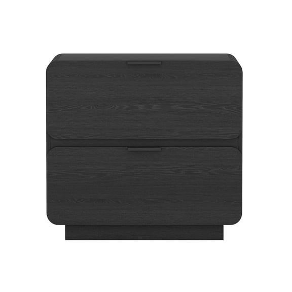 Wooden Nightstands, Chrystie 26" Nightstand in Black (2-Drawer), Black Nightstands With Drawers,Particle Board Bedside Nightstands, Furniture Bedroom Furniture Nightstands Chrystie 26" Nightstand in