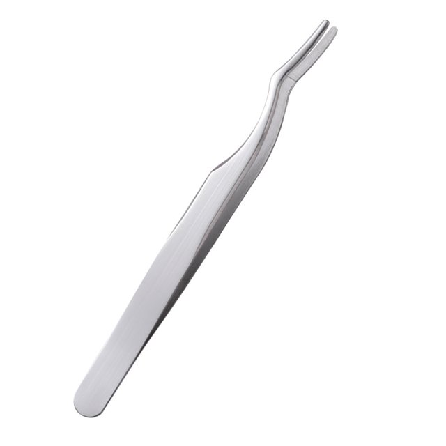 Visland Eyelash Tweezers Mini Auxiliary Clamp Stainless Steel Eyelash Extension Curler Nipper Makeup Tools