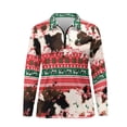 thumbnail image 3 of Garronmavis Golf Shirt Women Long Sleeve Collar Tennis Shirts Workout Shirts Work Athletic Tops Western Aztec Shirt, Red Aztec Western, Size M, 3 of 7