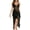 Black, variant on Womens Lingerie Lace Babydoll Nightgown Layered Ruffle Chemise Halter Mesh See Through Side Slits V Neck Nightwear Sleepwear Boudoir Outfits Black M
