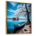 thumbnail image 2 of Designart "Hidden Hideaway by the Blue Lakeside I" Cottage Floater Framed Canvas Art Print, 2 of 7