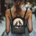 thumbnail image 4 of Eheartsgir Moon Crow Vintage Print Mini Backpack for Shopping Travel, Lightweight Travel Shoulder Bag Polyester Waterproof Small Backpack, 4 of 8