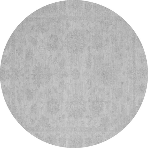 Ahgly Company Indoor Round Oriental Gray Traditional Area Rugs, 5' Round