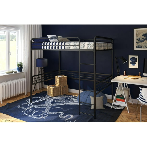 DHP Full Metal Loft Bed, Black
