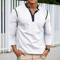 thumbnail image 2 of KHONTS Men's Henley Long Sleeve Shirts Casual Button T-Shirt Classic Basic Cotton Lightweight Stylish Pullover Tees White XXXL, 2 of 7