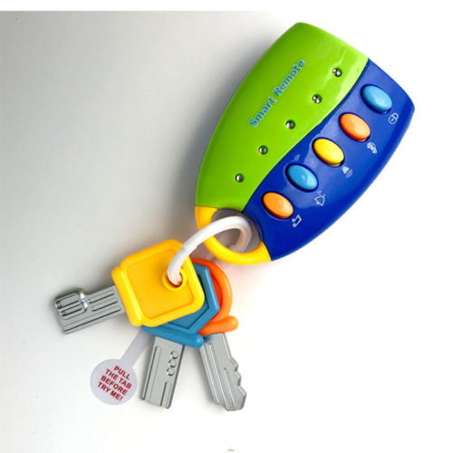 US Baby Car Key kids Musical Keys Baby's Sound and Light Pretend Toy Keychain 