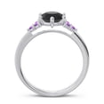 thumbnail image 4 of Diamond-Capitals 2.15 Carat New Round Cut Black Onyx & Amethyst Gemstone Engagement Ring for Fiancee 18K White Gold Size 4, 4 of 7