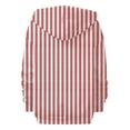 thumbnail image 3 of Women's Vertical Stripe Print Zip Up Hoodie, Fashion Drawstring Hooded Long Sleeve Sweatshirt for Spring Autumn Wear, Beach Casual Outings, Street Style and All Season Daily Comfort Red L, 3 of 6