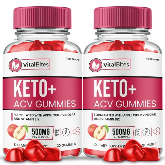 (2 Pack) Vital Bites ACV Gummies, VitalBites Keto   ACV Gummies, Official Supplement for Men and Women