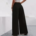 thumbnail image 3 of KLHDSF Flowy Pants for Women Casual High Waisted Wide Leg Palazzo Pants Trousers with Pocket Plus Size Black L, 3 of 4