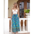 thumbnail image 5 of Weardear Women's Boho Floral Skirt Casual Elastic High Waist Maxi Skirts Flowy A Line Beach Long Skirt with Side Pockets, 5 of 7