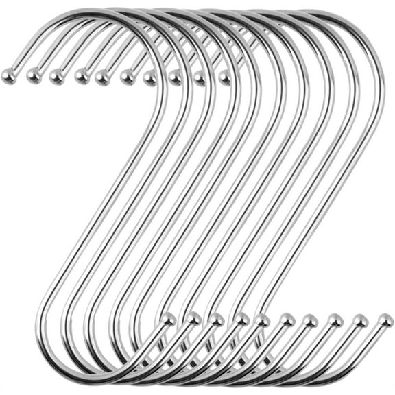 S Hooks Stainless Steel,Hanging Safety Buckle,S Shaped Hooks,Heavy Duty S Hooks,Multifunction Hooks for Kitchen,Work Shop,Bathroom,Garden