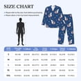 thumbnail image 2 of Mens Pajamas Set, Cartoon Cute Shark Swim Ring Button Down Long Sleeve Loungewear Sleepwear Pjs sets for Men, 2 of 5