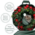 thumbnail image 2 of Hearth & Harbor 30" Christmas Wreath Storage Container with Interior Pockets and Dual Zippers, Green, 2 of 6