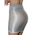 thumbnail image 2 of Women See Through Micro Mini Skirt Stretchy Shiny Sheer Semi Opaque High Waist Bodycon Dress, 2 of 6