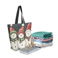 thumbnail image 2 of FORMRS Womens Canvas Tote Bag with Zipper Inner Pocket Shoulder Handbag, Red Snowmen, 2 of 7