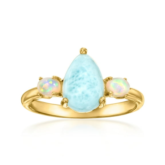 Ross-Simons Larimar and Opal Ring in 18kt Gold Over Sterling, Women's, Adult