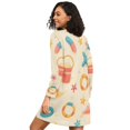 thumbnail image 2 of FORMRS Womens Long Sleeve Nightgowns Crew Neck Sleep Shirt Soft Pajamas Sizes S-3XL, Beach Pattern, 2 of 8