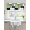 thumbnail image 2 of Sage Green Gray Black White Curtain Valances for Kitchen Windows,Rod Pocket Short Valance Abstract Color Block Patchwork Small Window Treatment for Living Room Bathroom Bedroom,42"x12"-1 Panel, 2 of 9