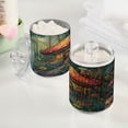 thumbnail image 4 of 2 Pack Bathroom Canisters Transparent Storage Jar for Cotton Ball, Swab, Floss Whimsical Mushroom House, 4 of 6