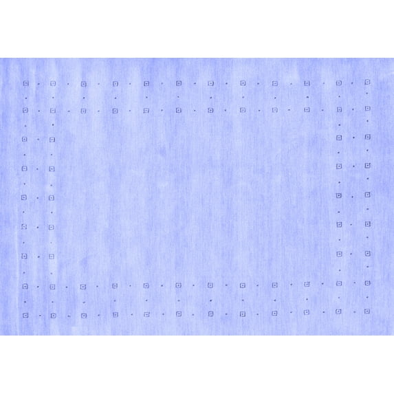 Ahgly Company Indoor Rectangle Solid Blue Modern Area Rugs, 7' x 10'